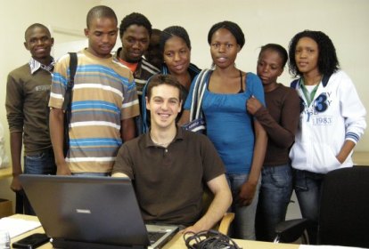 Jonathan and IT Students at Training Center
